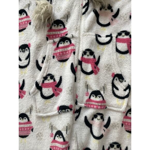 2 Holiday Time Women's Christmas Winter One Piece Fleece Hoodie Pajama Size L - Picture 5 of 5